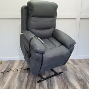 Slate Grey Fabric Riser with twin motor chair electric with usb charging